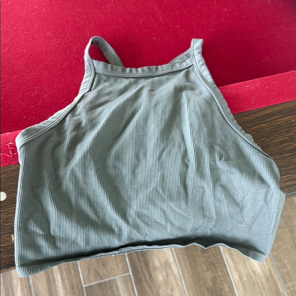 Target Green Fitted Crop Tank Top